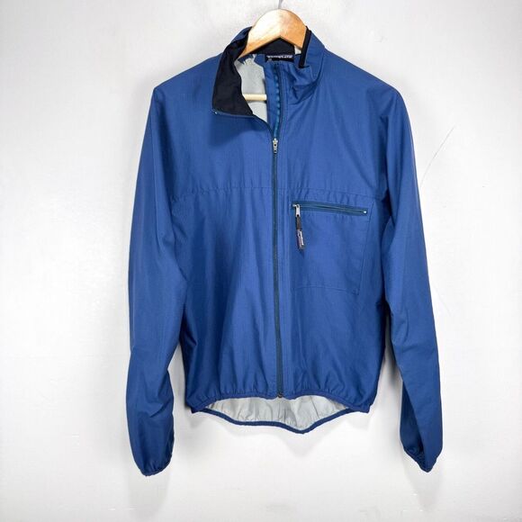 Vintage Patagonia Wind Shield Jacket Men Medium Blue Full Zip Ripstop Pocket - Picture 1 of 11